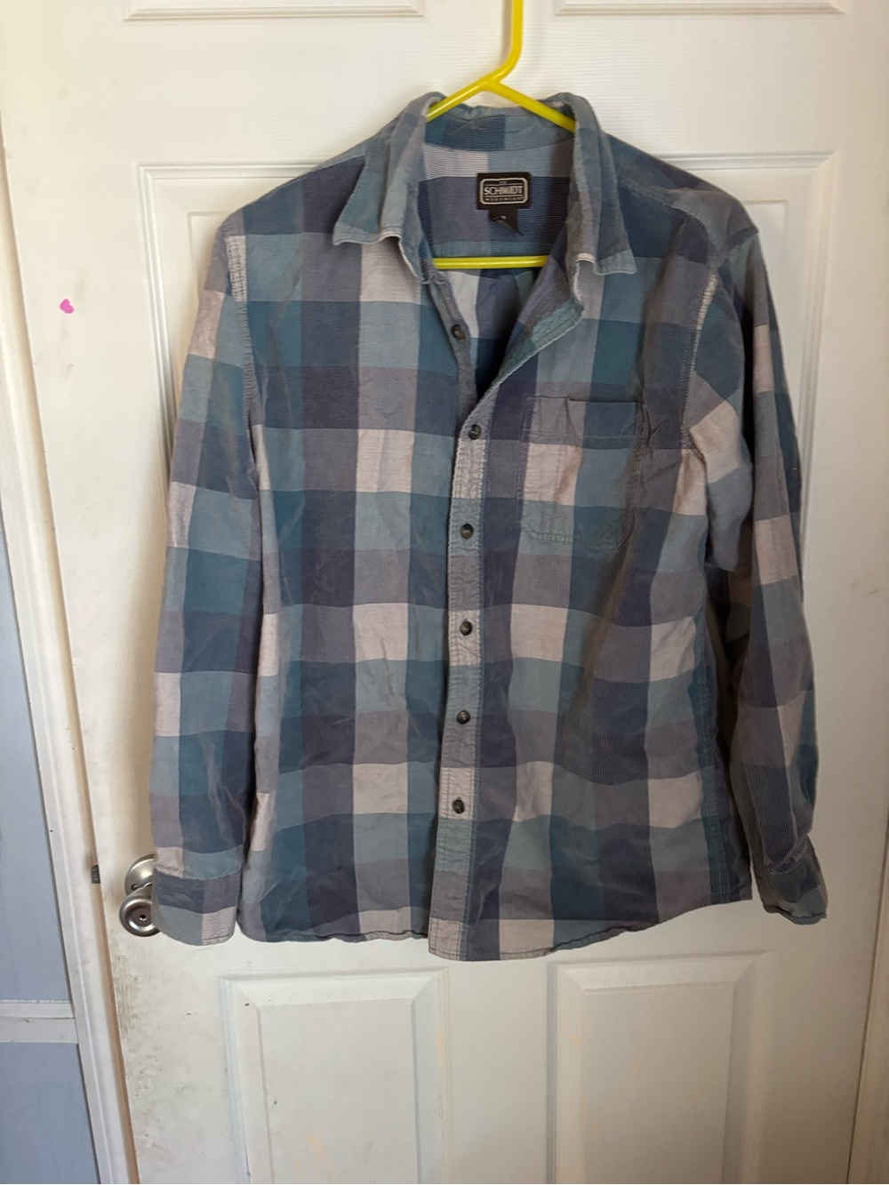 Blue and Gray Plaid corduroy shirt
